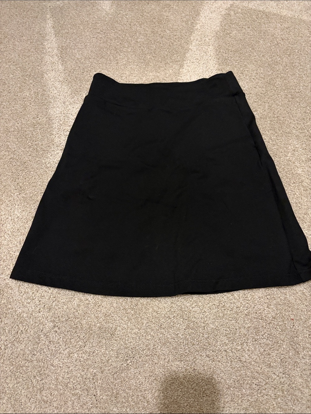Betabrand Black Knee-Length A-Line Skirt with Built In Biker Shorts, M